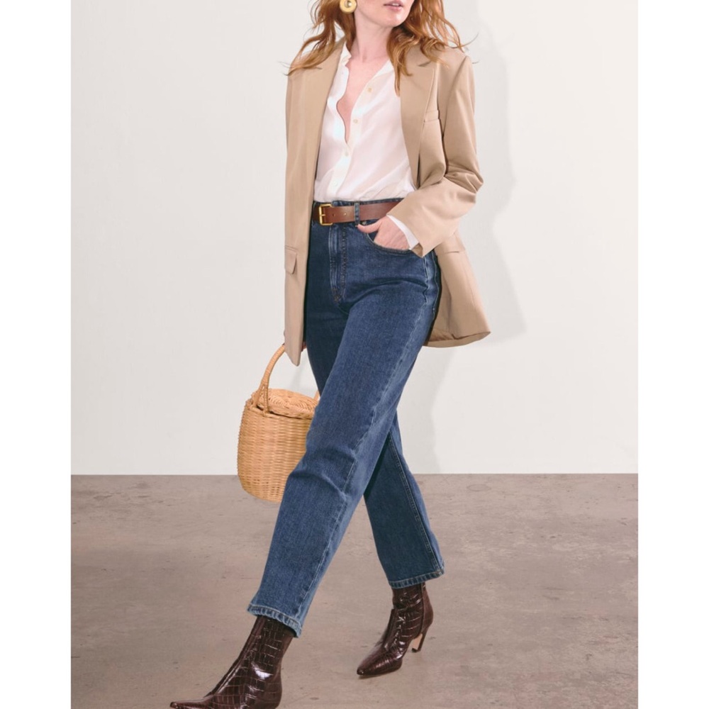 Everlane curvy way high jean 28 26L ankle vtg indigo